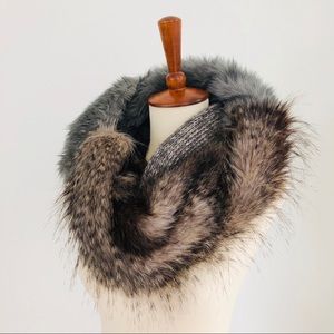 Anthropologie Faux Fur Infinity Scarf